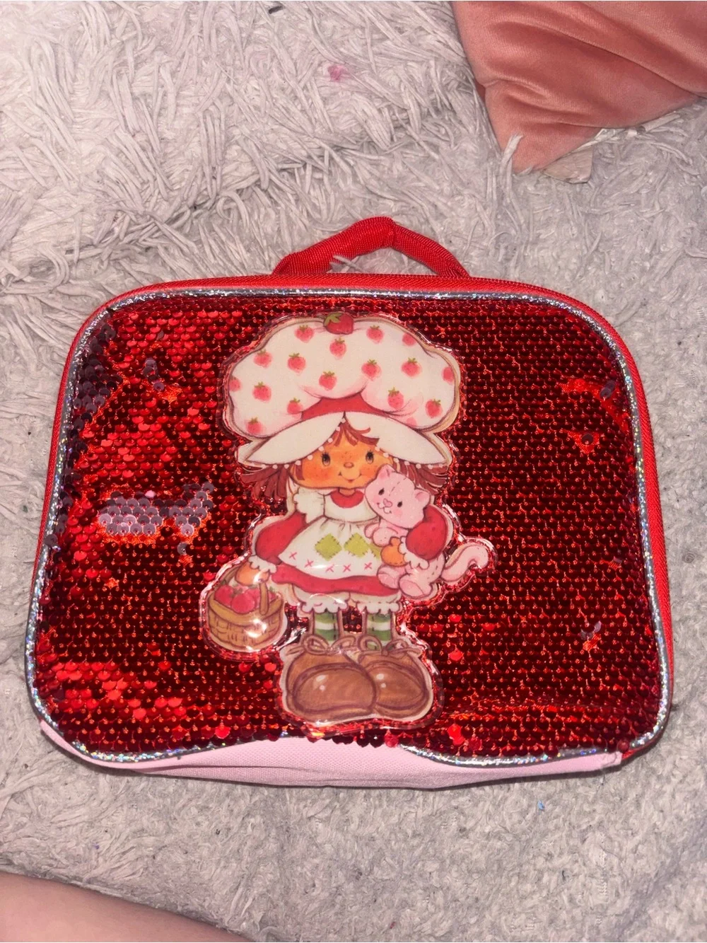 Strawberry Shortcake Red Sequin Kids Lunch Bag
